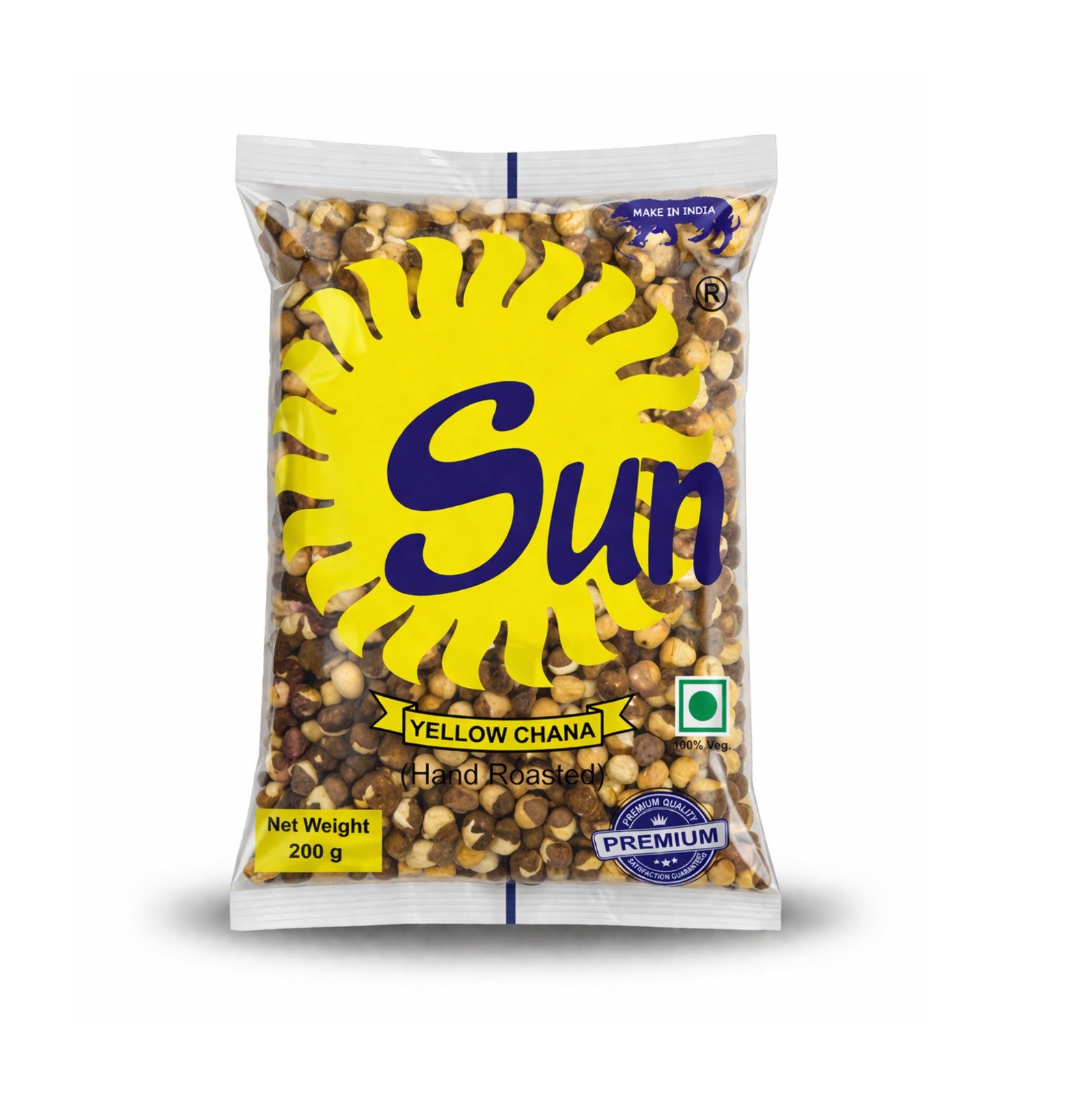 Sun Yellow Chana 200gm and 500gm packs
